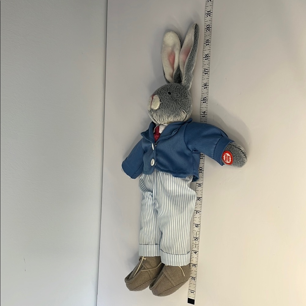 Gray‎ and Blue Stuffed Bunny Toy